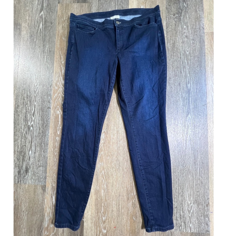 J. Jill Denim Leggings Women 12 Tall Dark Blue Stretch Pull On Jeggings Slim Fit